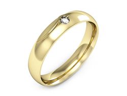 Obrączka z brylantem żółte złoto próba 585 - p16541z