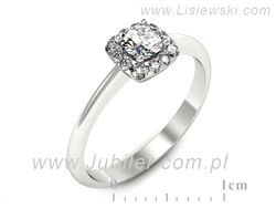 Złoty Pierścionek z brylantami białe złoto - p16542bP