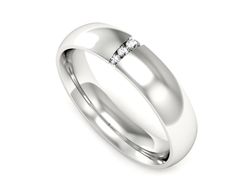 Pierscionek Obrączka z brylantami białe złoto 585 - p16543b