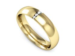 Obrączka z brylantami żółte złoto próba 585 - p16543z
