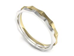 Obrączka z żółtego i białego złota dwukolorowe - p16544zb