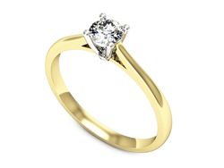 Pierścionek z diamentami żółte i białe złoto 585 - p16547zb