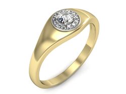 Pierścionek z diamentami żółte i białe złoto 585 - p16552zb
