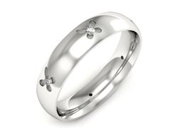 Pierscionek Obrączka z brylantami białe złoto 585 - p16558b
