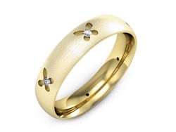 Obrączka z brylantami żółte złoto próba 585 - p16558zmp