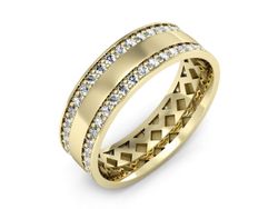Obrączka z brylantami żółte złoto próba 585 - p16559z