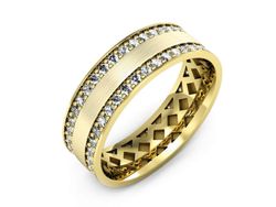 Obrączka z brylantami żółte złoto próba 585 - p16559zmp
