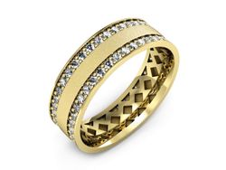 Obrączka z brylantami żółte złoto próba 585 - p16559zms