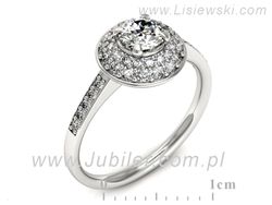 Złoty Pierścionek z brylantami białe złoto 585 - p16563b
