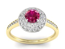 Pierścionek z rubinem i diamentami - p16563zbr