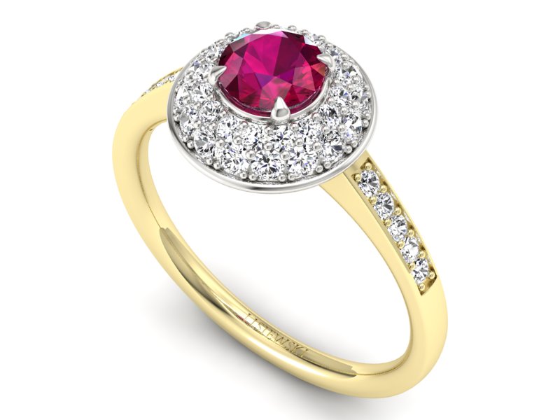 Pierścionek z rubinem i diamentami - p16563zbr - 3