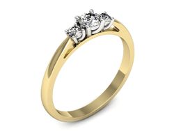 Pierścionek z diamentami żółte i białe złoto 585 - p16564zb