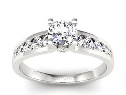 Złoty Pierścionek z brylantami białe złoto 585 - p16571b