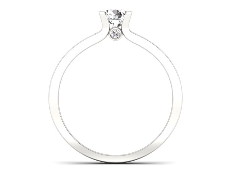 Złoty pierścionek z brylantami białe złoto - p16571b - 2