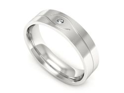 Obrączka z brylantem białe złoto próba 585 - p16575b