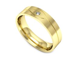 Obrączka z brylantem żółte złoto próba 585 - p16575z