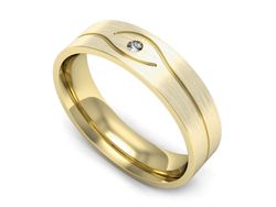 Obrączka z brylantem żółte złoto próba 585 - p16575zmp