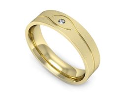 Obrączka z brylantem żółte złoto próba 585 - p16575zms