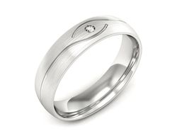 Obrączka z brylantem białe złoto próba 585 - p16576bmp