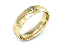 Obrączka z brylantem żółte złoto próba 585 - p16576z