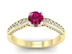 Pierścionek z rubinem i diamentami - p16580zbr