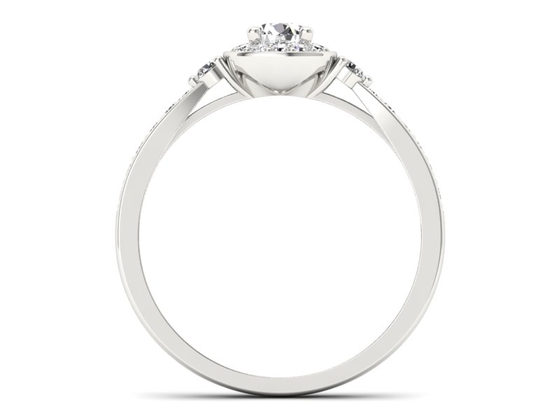 Złoty pierścionek z brylantami białe złoto - p16582b - 2