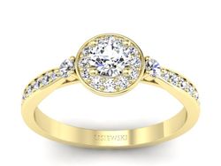 Złoty pierścionek z brylantami żółte złoto - p16582z