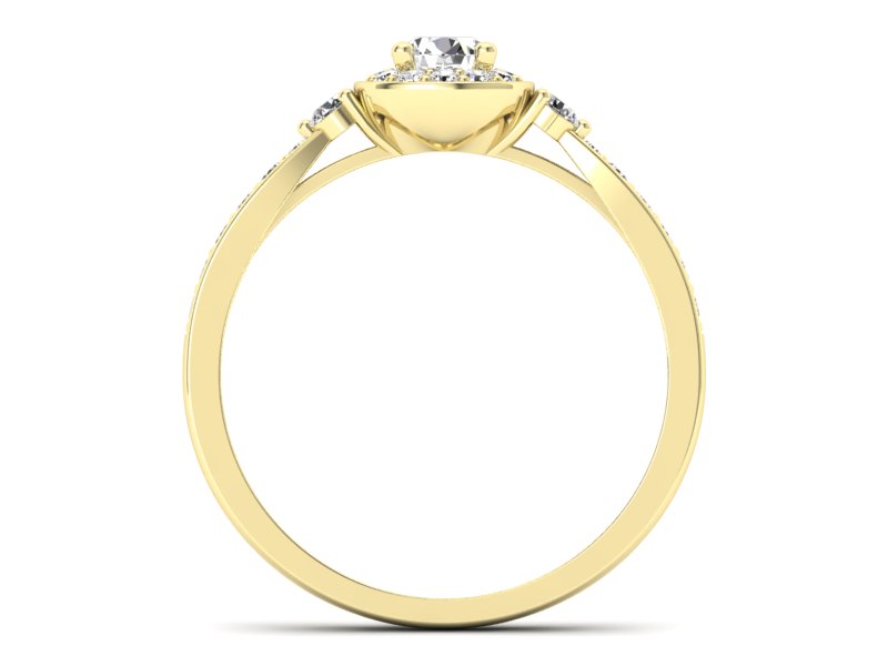 Złoty pierścionek z brylantami żółte złoto - p16582z - 2