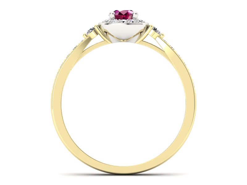 Pierścionek z rubinem i brylantami - p16582zbr - 2