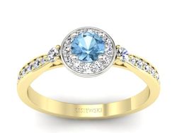 Pierścionek z topazem i brylantami - p16582zbtp