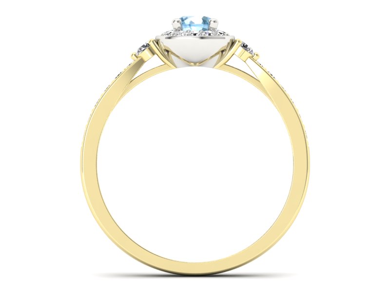 Pierścionek z topazem i brylantami - p16582zbtp - 2
