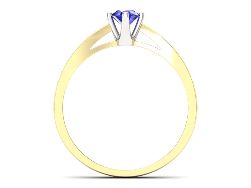 Pierścionek z szafirem i diamentami - p16587zbszc - 2