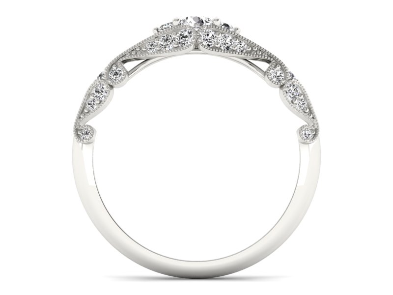 Złoty Pierścionek z brylantami białe złoto 585 - p16589b - 2