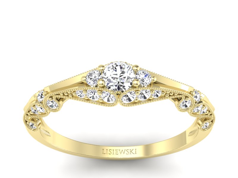 Złoty Pierścionek z brylantami złoto próby 585 - p16589z - 1