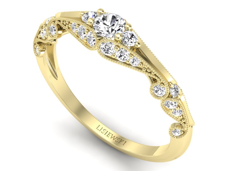 Złoty Pierścionek z brylantami złoto próby 585 - p16589z