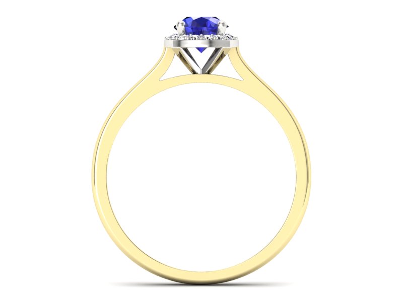 Pierścionek z szafirem i diamentami - p16590zbszc - 2