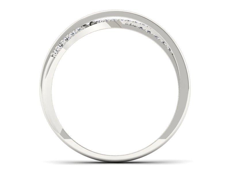 Złoty pierścionek z brylantami białe złoto - p16593b - 2