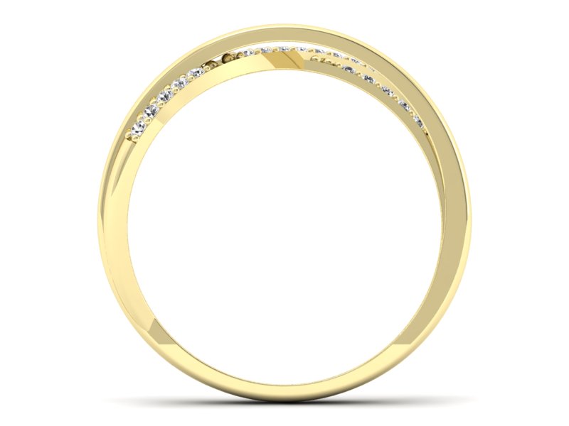 Złoty pierścionek z brylantami żółte złoto - p16593z - 2