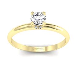 Złoty pierścionek z brylantami żółte złoto - p16596z
