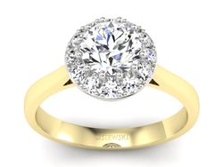 Pierścionek z diamentami żółte i białe złoto - p16597zb