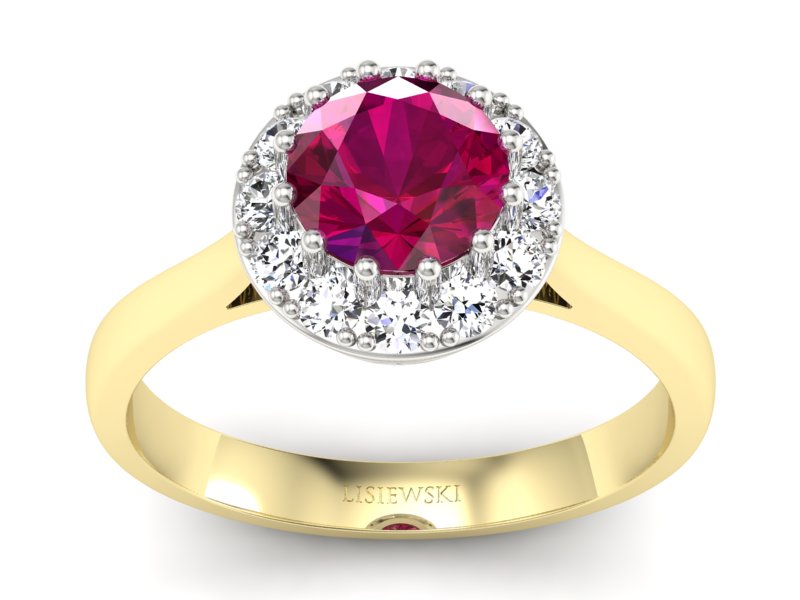 Pierścionek z rubinem i diamentami - p16597zbr - 1