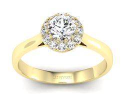 Złoty pierścionek z brylantami żółte złoto - p16598z