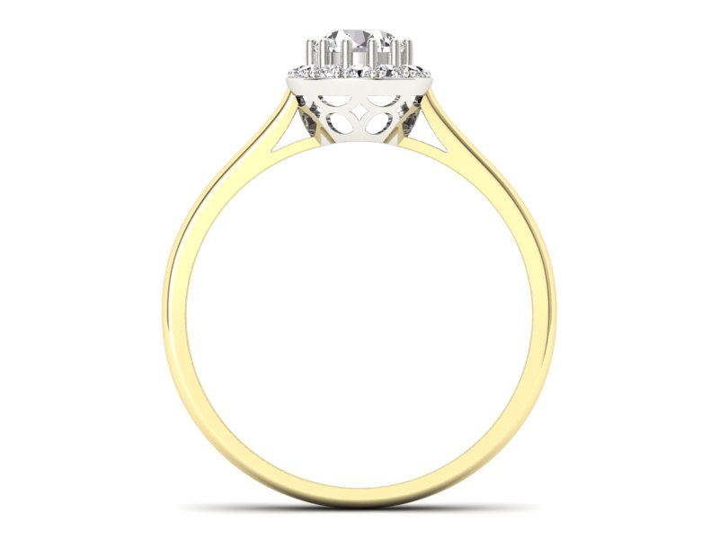 Pierścionek z diamentami żółte i białe złoto - p16598zb - 2