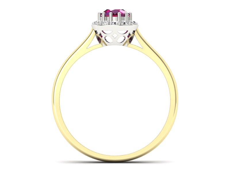 Pierścionek z rubinem i diamentami - p16598zbr - 2