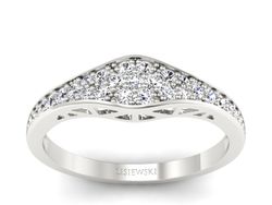 Złoty pierścionek z brylantami białe złoto - p16600b