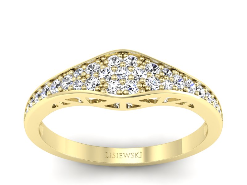 Złoty pierścionek z brylantami żółte złoto - p16600z - 1