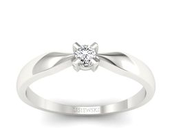 Złoty pierścionek z brylantem białe złoto - p16616b