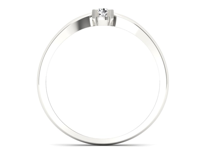 Złoty pierścionek z brylantem białe złoto - p16616b - 2