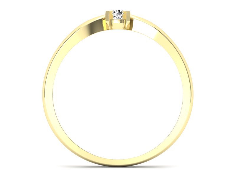 Złoty pierścionek z brylantem żółte złoto - p16616z - 2
