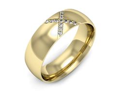 Obrączka z brylantami żółte złoto próba 585 - p16624z